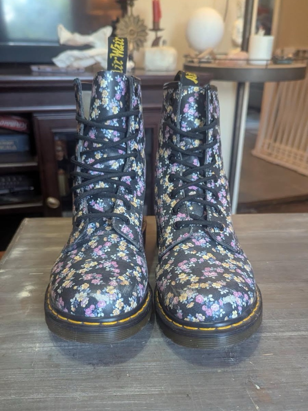 Dr. Martens 1460 Black Mini Tydee Floral Combat Boot
